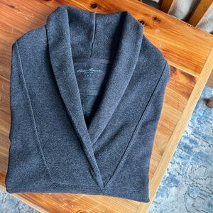 Eddie Bauer Dark Gray V-Neck Sweater